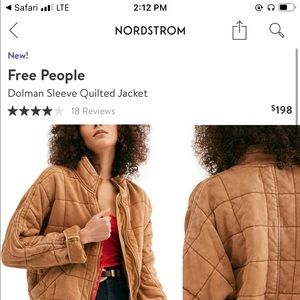 NEVER WORN BROWN DOLMAN FREEPEOPLE QUILTED KNIT JACKET ✨